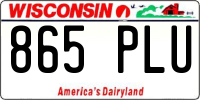 WI license plate 865PLU