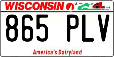 WI license plate 865PLV