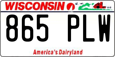 WI license plate 865PLW