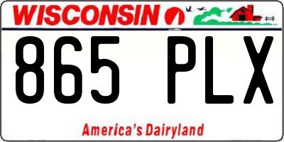 WI license plate 865PLX