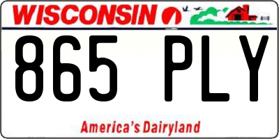 WI license plate 865PLY