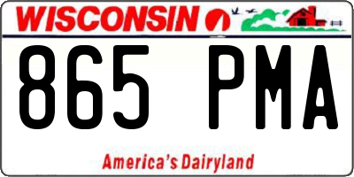 WI license plate 865PMA
