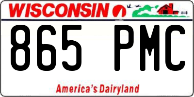 WI license plate 865PMC