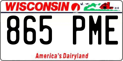 WI license plate 865PME