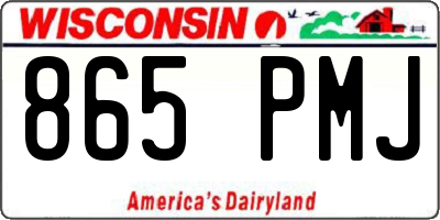 WI license plate 865PMJ