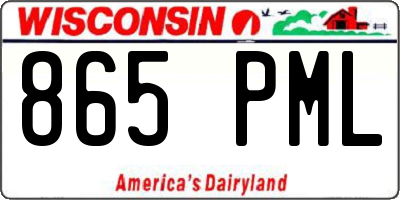 WI license plate 865PML