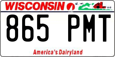 WI license plate 865PMT