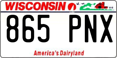 WI license plate 865PNX
