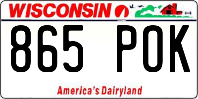 WI license plate 865POK