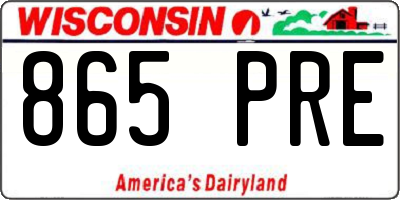 WI license plate 865PRE