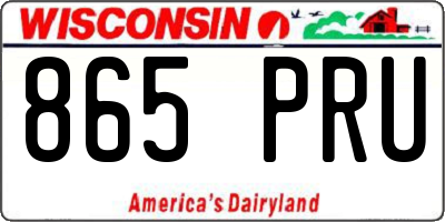 WI license plate 865PRU