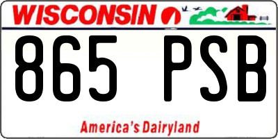 WI license plate 865PSB
