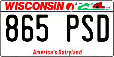 WI license plate 865PSD