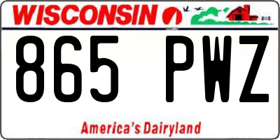 WI license plate 865PWZ
