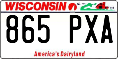 WI license plate 865PXA