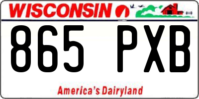 WI license plate 865PXB