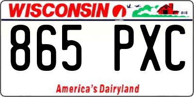 WI license plate 865PXC