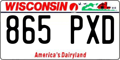 WI license plate 865PXD