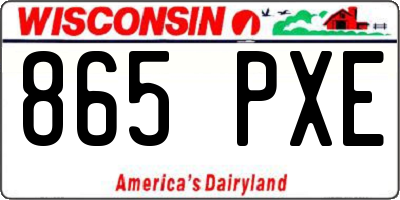 WI license plate 865PXE