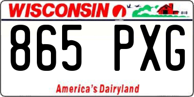 WI license plate 865PXG