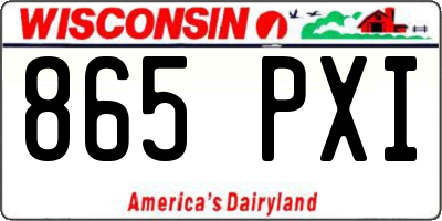WI license plate 865PXI