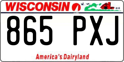 WI license plate 865PXJ