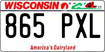 WI license plate 865PXL