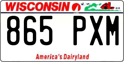 WI license plate 865PXM