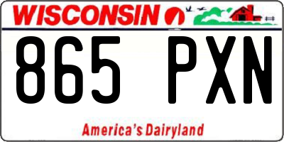WI license plate 865PXN