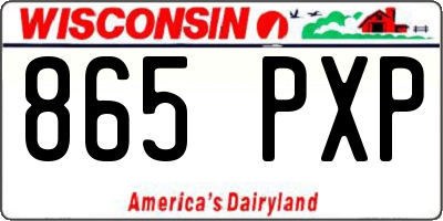 WI license plate 865PXP