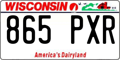 WI license plate 865PXR