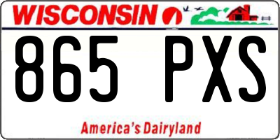 WI license plate 865PXS