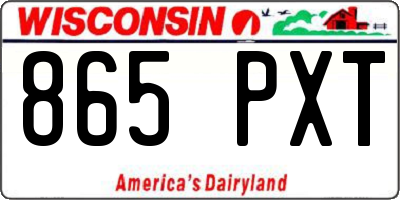 WI license plate 865PXT