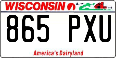 WI license plate 865PXU