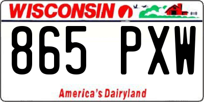 WI license plate 865PXW