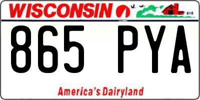 WI license plate 865PYA