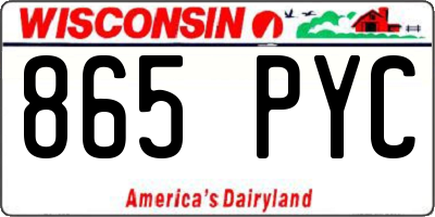 WI license plate 865PYC
