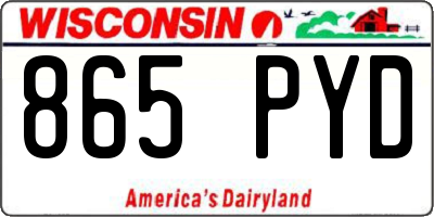 WI license plate 865PYD