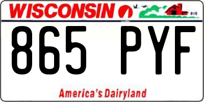 WI license plate 865PYF