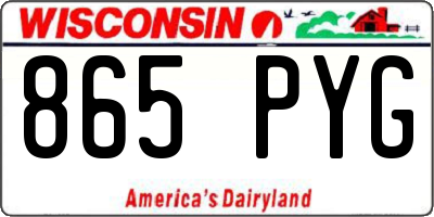 WI license plate 865PYG