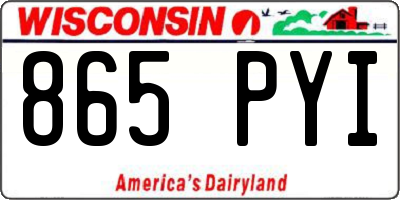WI license plate 865PYI
