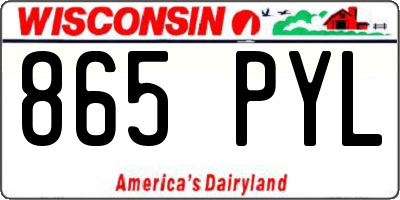 WI license plate 865PYL