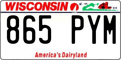WI license plate 865PYM