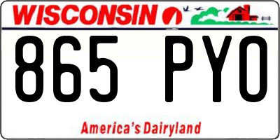 WI license plate 865PYO
