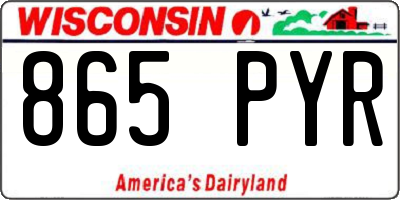 WI license plate 865PYR