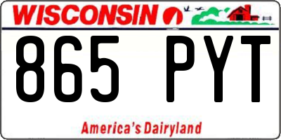 WI license plate 865PYT