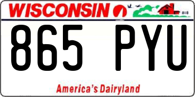 WI license plate 865PYU