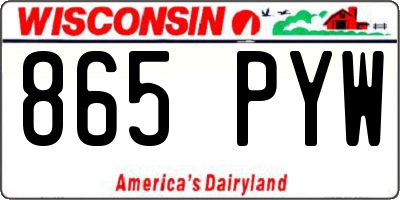 WI license plate 865PYW