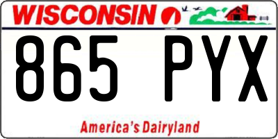 WI license plate 865PYX