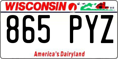 WI license plate 865PYZ